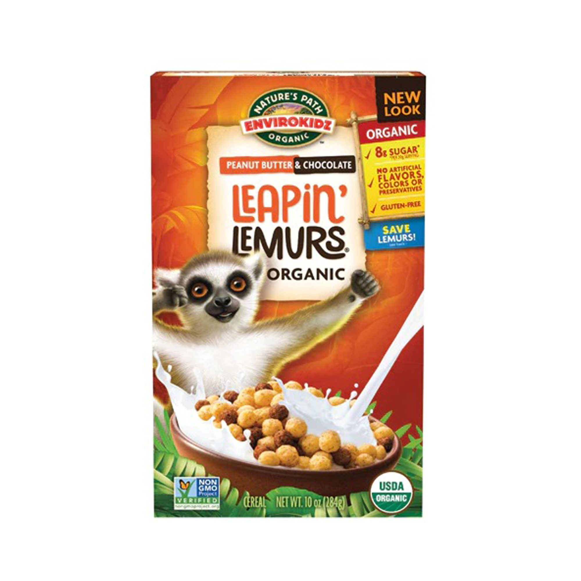 Nature's Path EnviroKidz™ Organic Leapin' Lemurs® Cereal Peanut Butter & Chocolate Description 284G