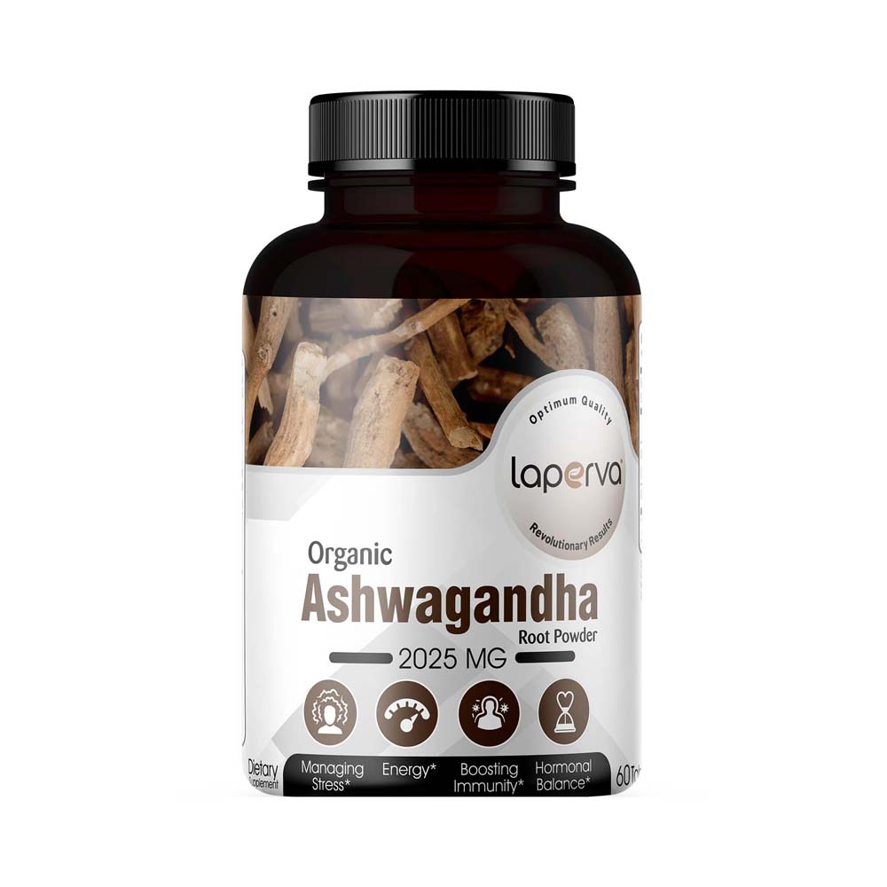 Laperva Organic Ashwagandha, 2025 mg, 60 Tablets, Managing Stress, Increases Energy