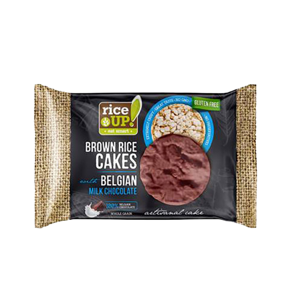 Rice up Rice Cakes With Milk Belgian Chocolate, 30g