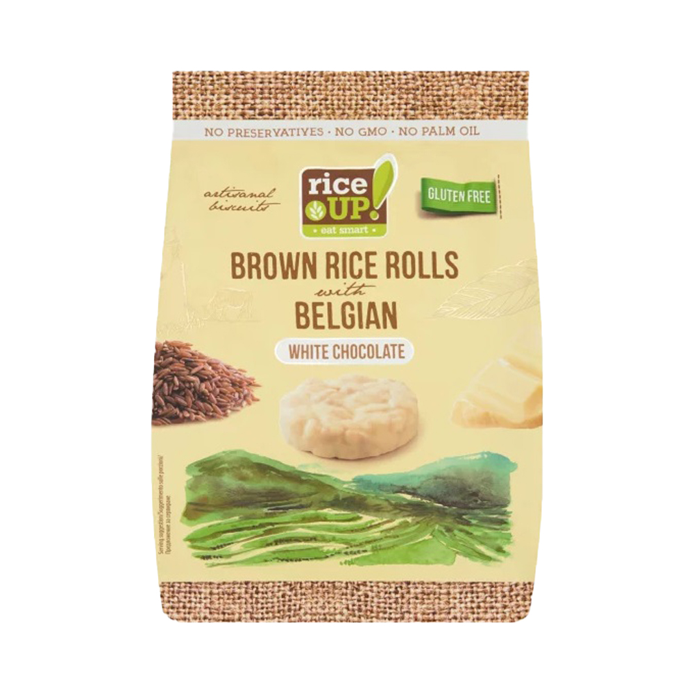 RiceUp! Eat Smart whole grain brown rice snack with white chocolate 50 g