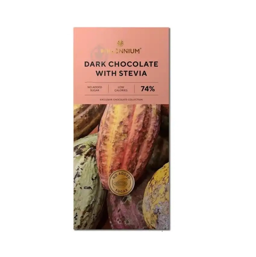 Millennium Dark Chocolate With Stevia 74% 100g