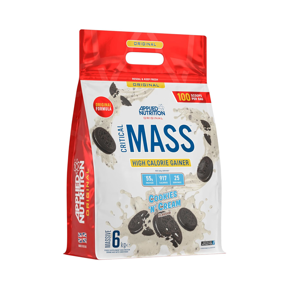 Applied Nutrition, Critical Mass 6 kg, 100 Scoops, 25 Servings, Cookies & Cream