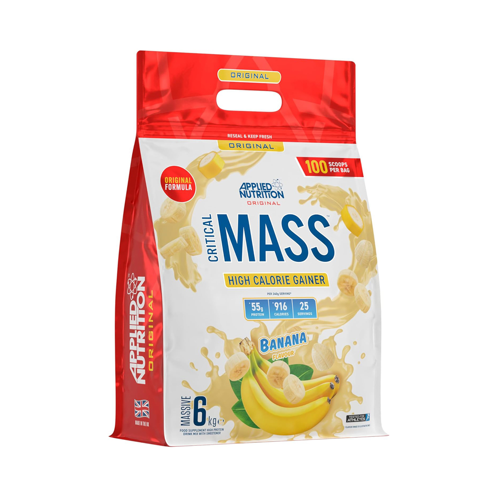 Applied Nutrition Critical Mass 6kg 100 Scoops 25 Servings Banana