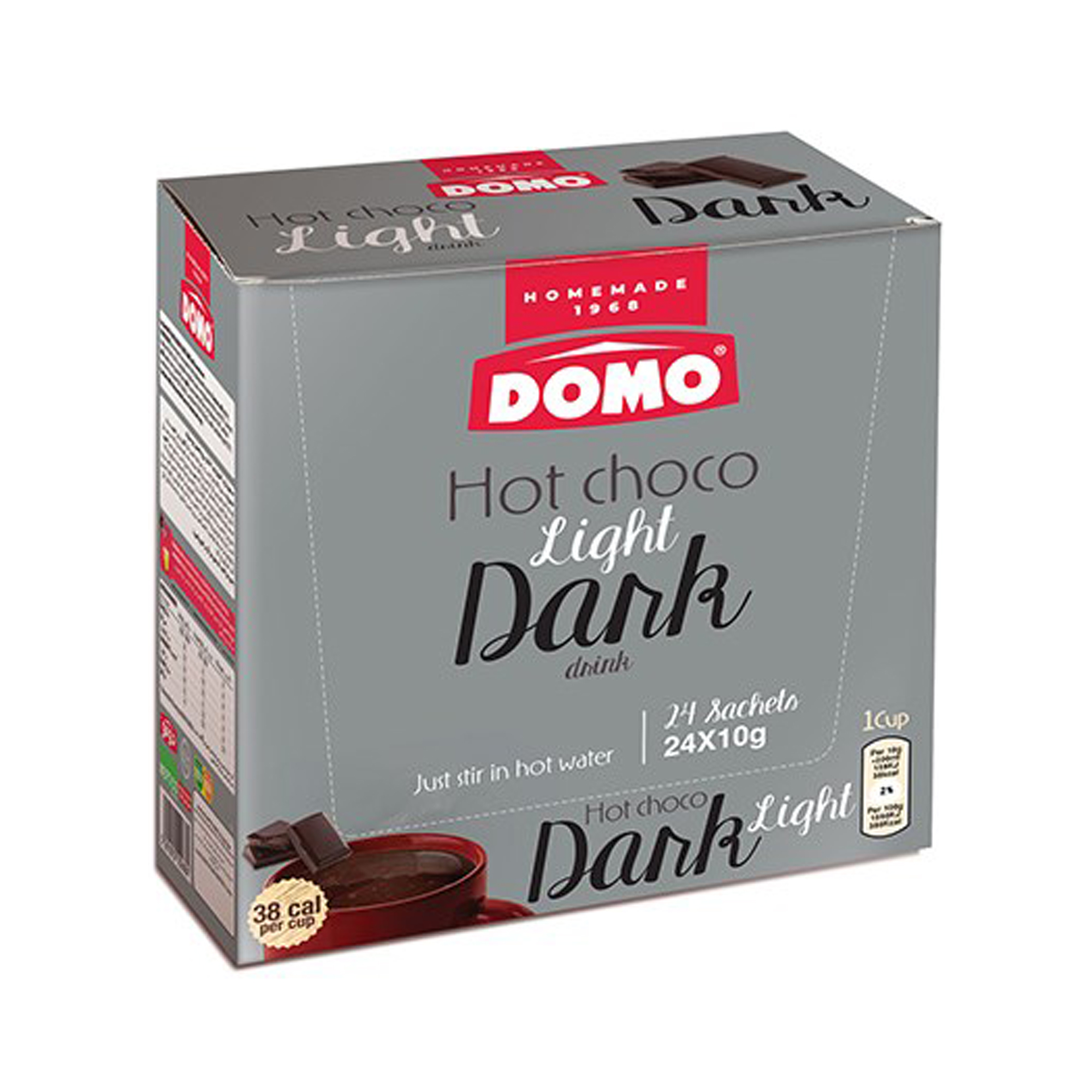 Domo hot chocolate dark light 24 envelopes