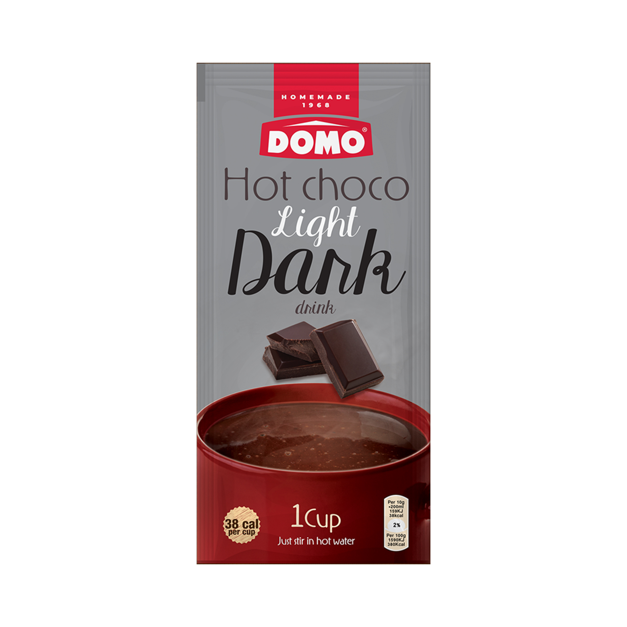 Domo hot chocolate dark light 1 envelope