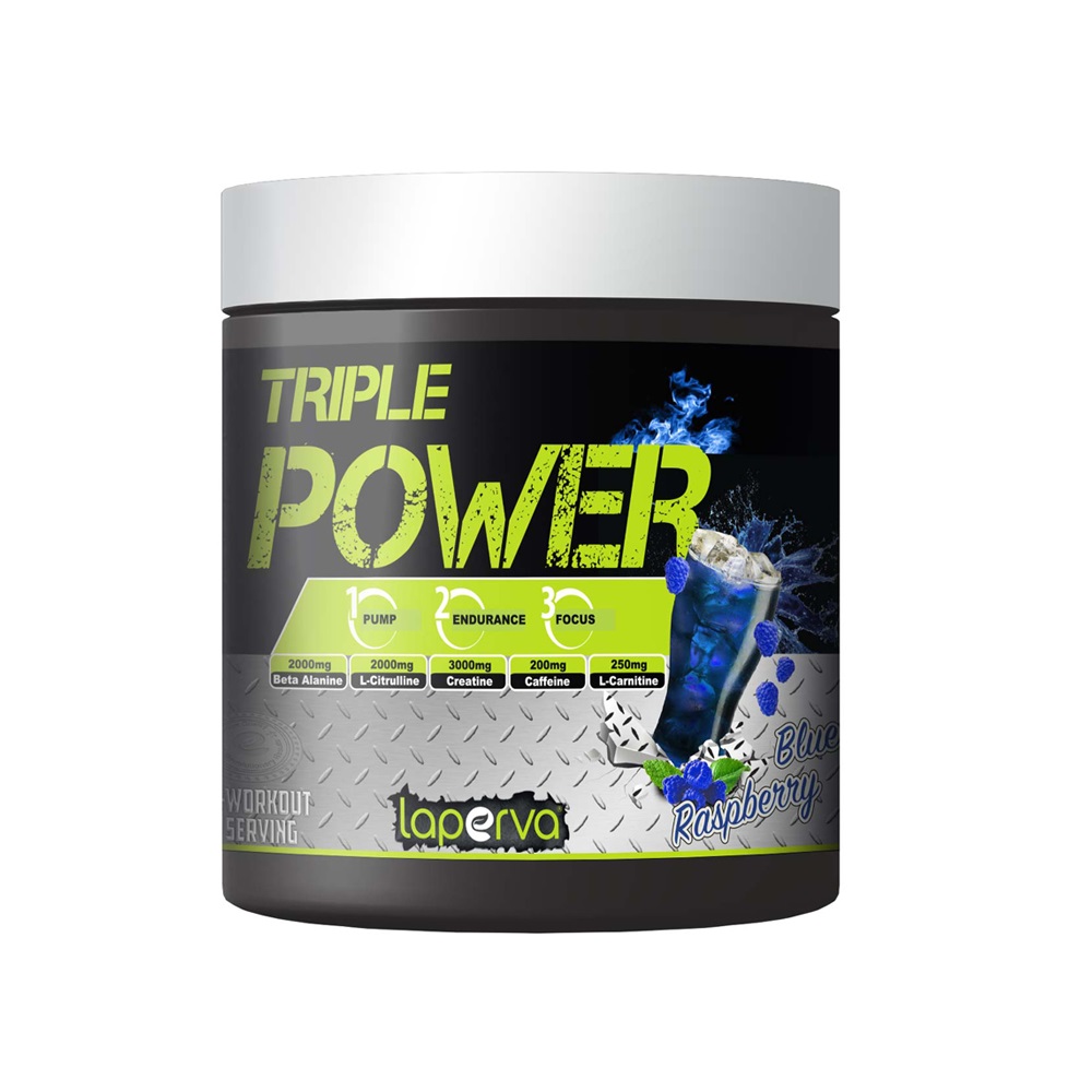 Laperva Triple Power Pre-Workout, Blue Raspberry, 30, Enhance Physical Performance and Reduce Tiredness