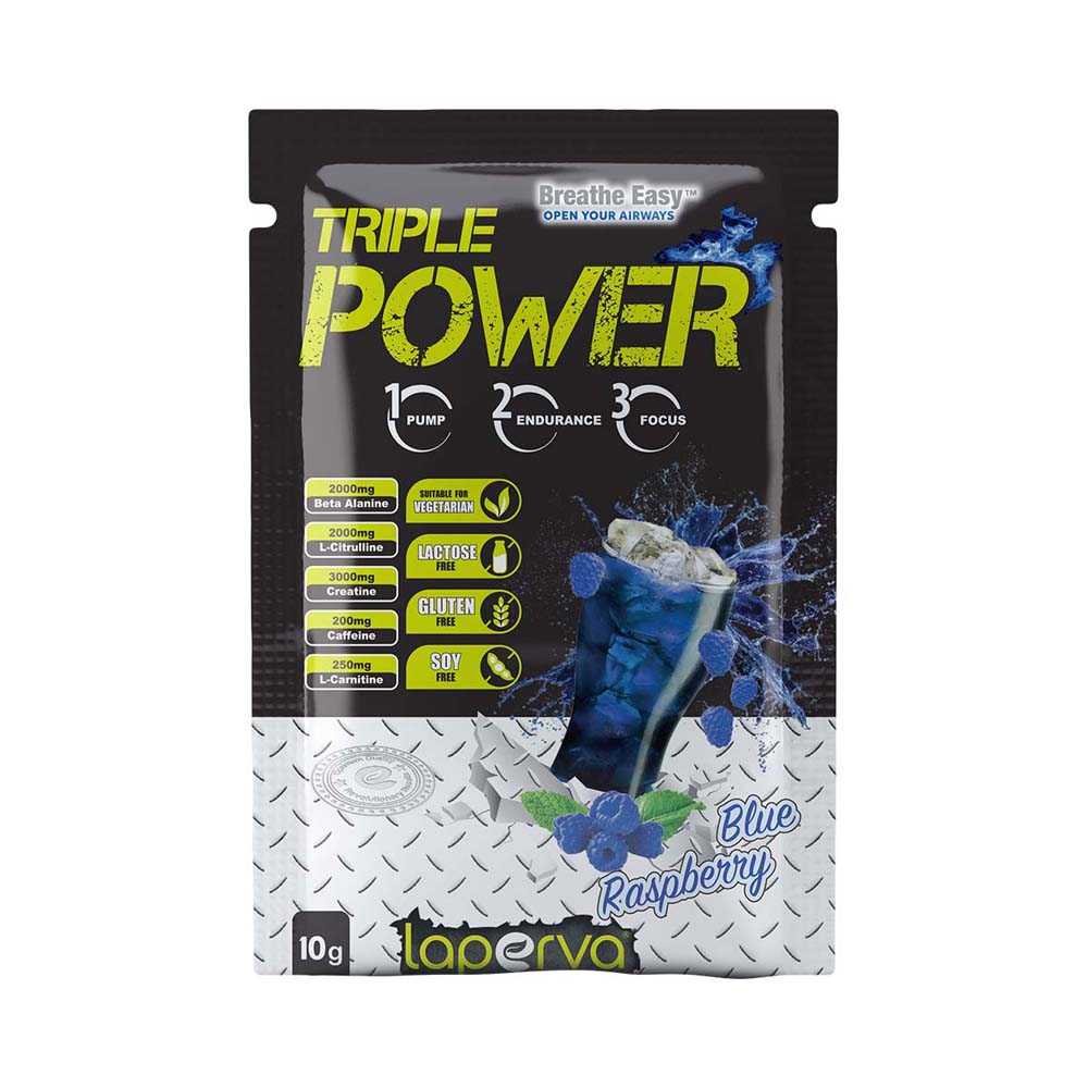 aperva Triple Power Pre-Workout Sachet, Blue Raspberry, 1 Sachet, Enhance Physical Performance and Reduce Tiredness