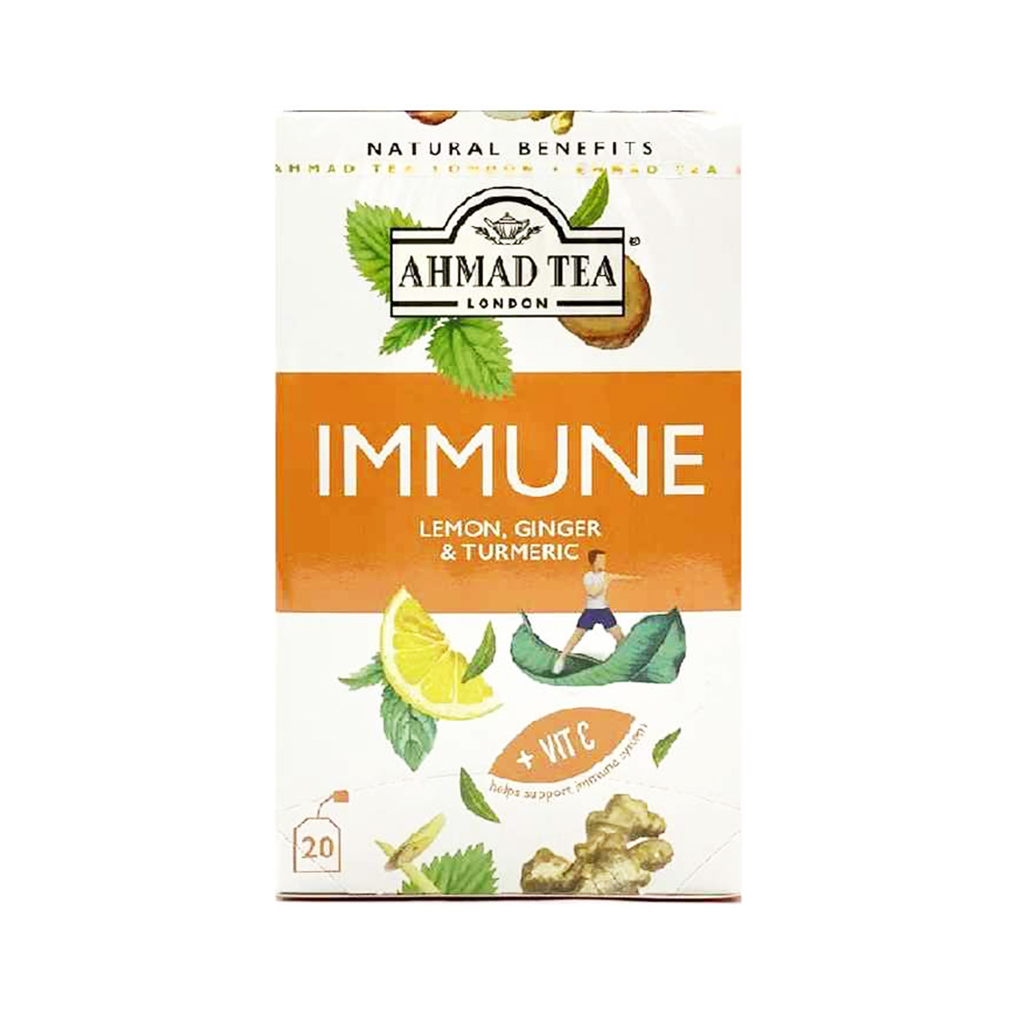 gAhmad tea IMMUNE With Lemon And Ginger Flavor 20 Bags