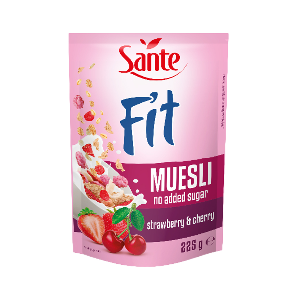 sante Fit muesli with strawberry raspberry and cherry 225g