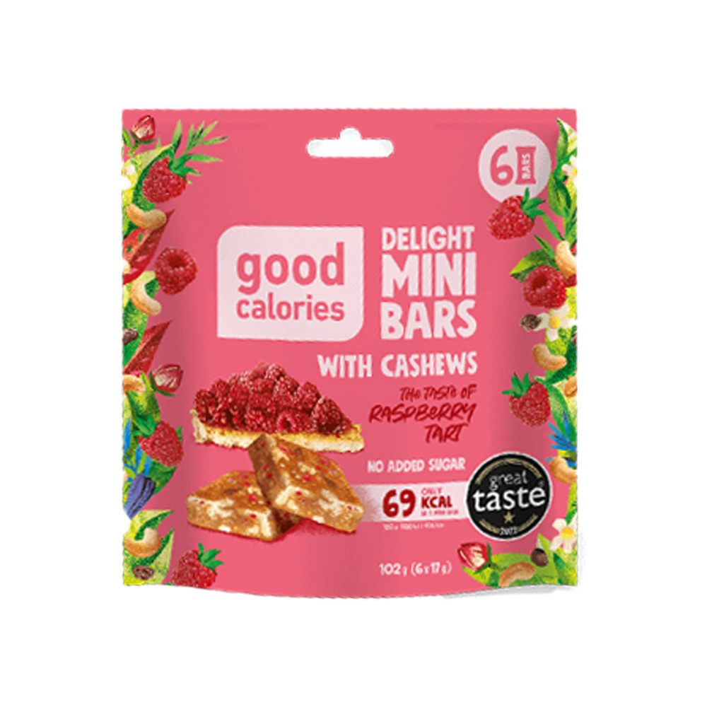 Good Calories DELIGHT mini bars cashews raspberry tart 6×17g (120g)