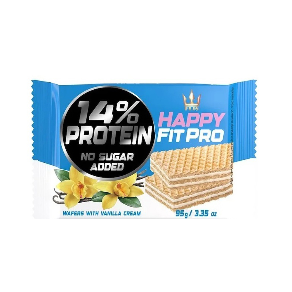 Happy Fit Pro Vanilla Wafers, Protein  No Sugar Added Flis 95g