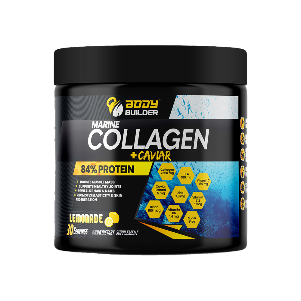 Body Builder Marine Collagen plus Caviar, Lemonade, 270 Gm