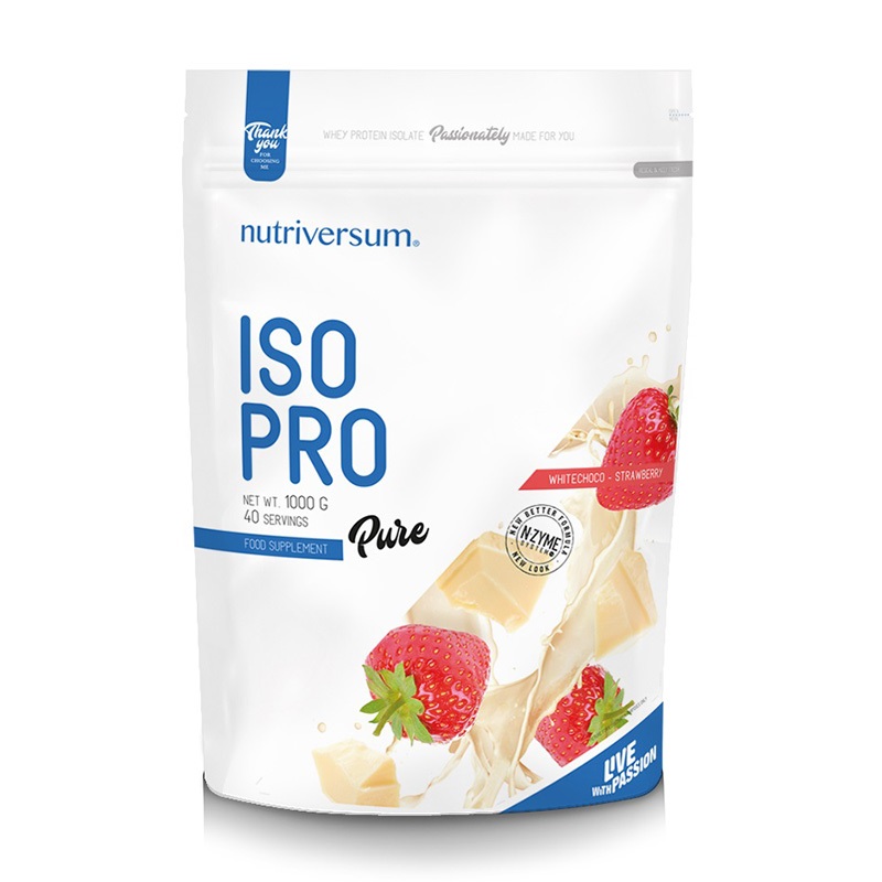 Nutriversum ISO Pro 1kg 40 servings white chocolate and strawberries