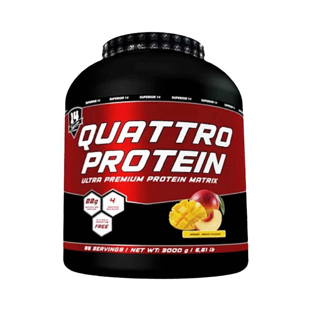 Quattro Protein 3kg 85 servings mango peach