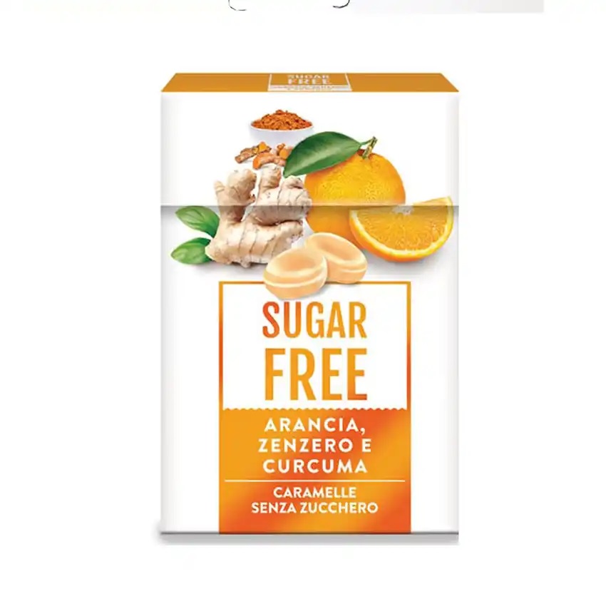 Serra Sugarfree Candies Orange, Ginger And Tumeric 50g