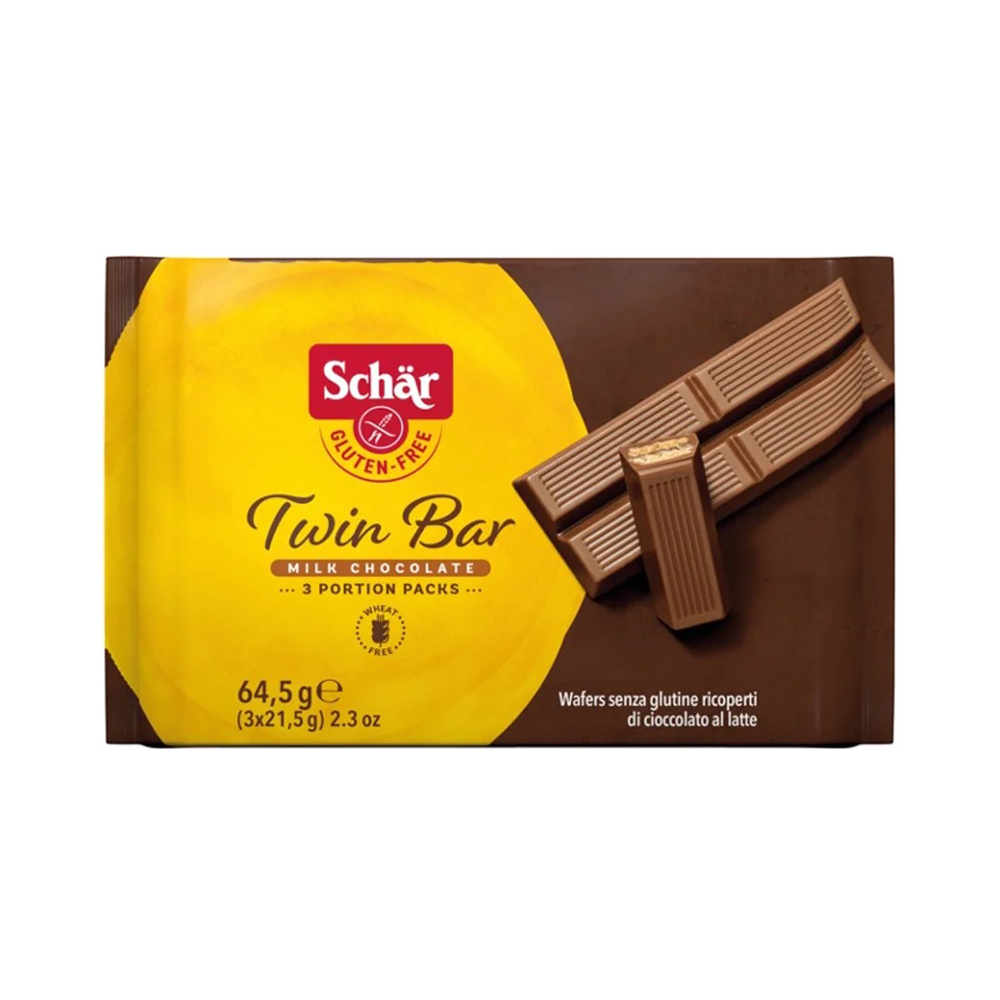 Schär Twin Bar Milk Chocolate, Glutenfrei 3 x 21,5 gغ