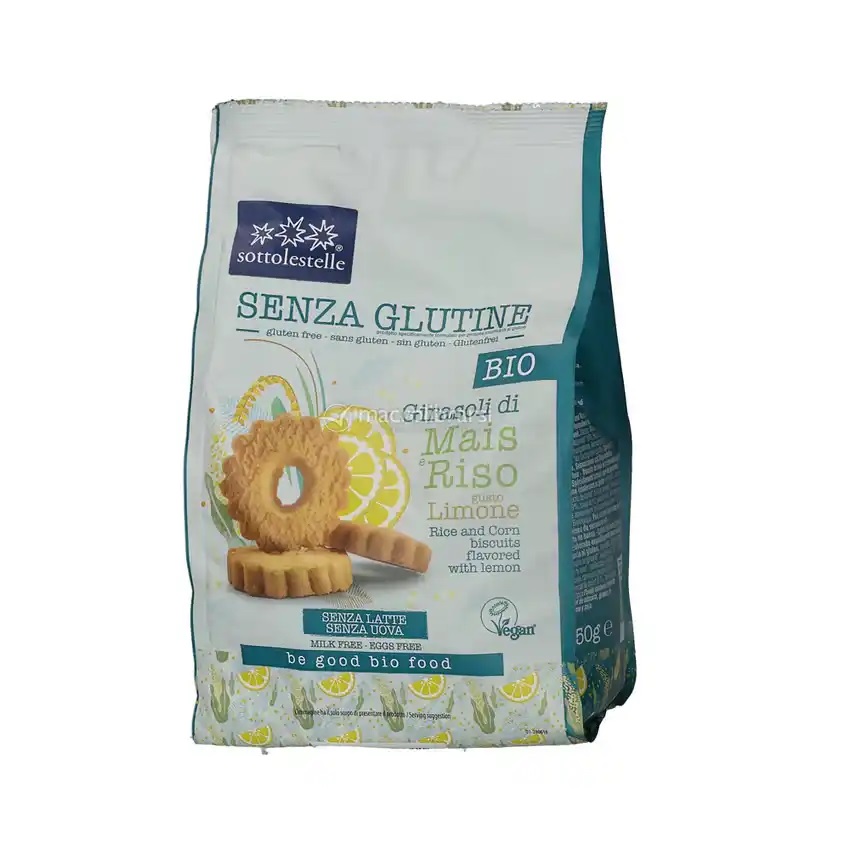 Sottolestelle Organic GF Rice & Corn Biscuits With Flavored Lemon 250g