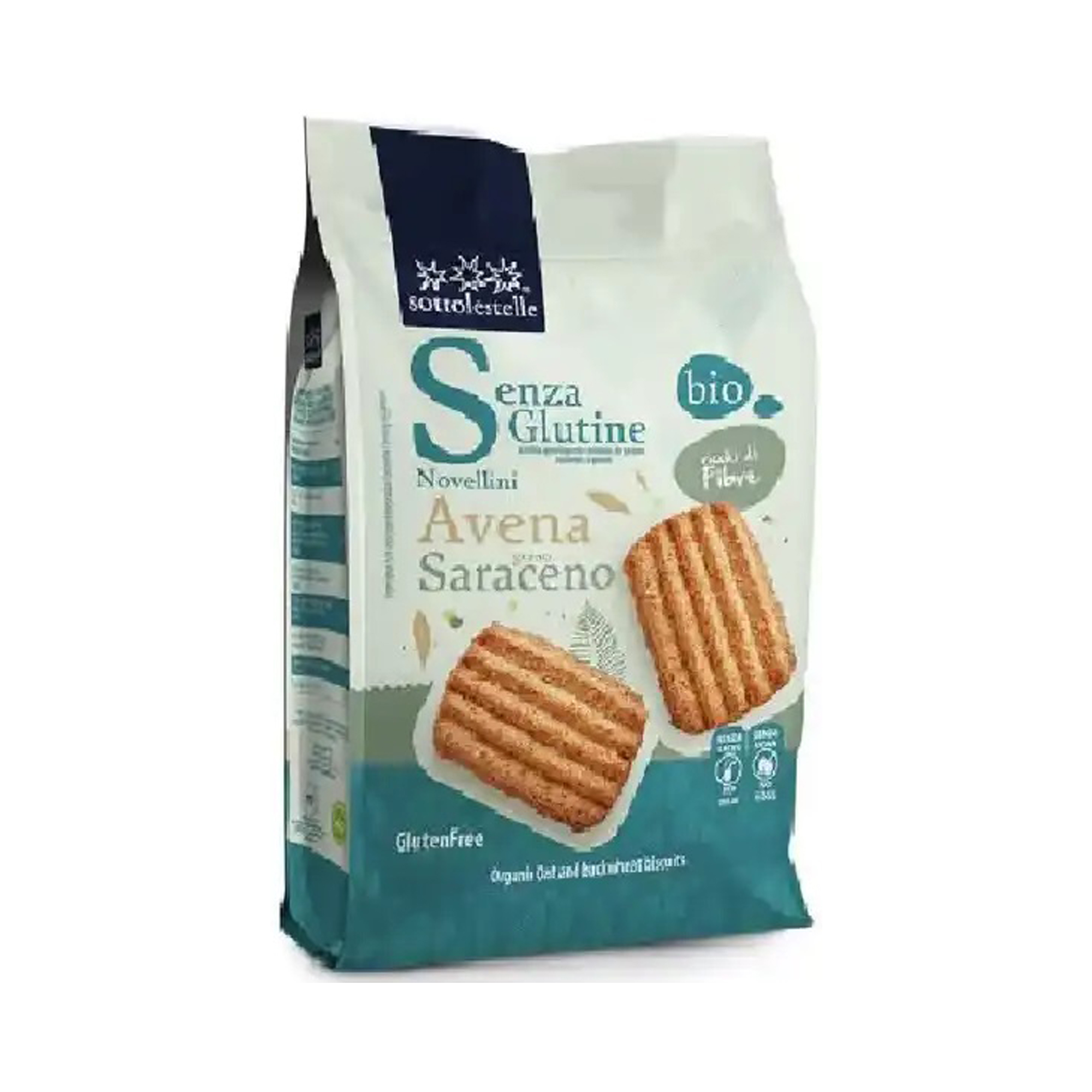 Sottolestelle NOVELLINI OAT AND BUCKWHEAT GLUTEN-FREE ORGANIC COOKIES 250G