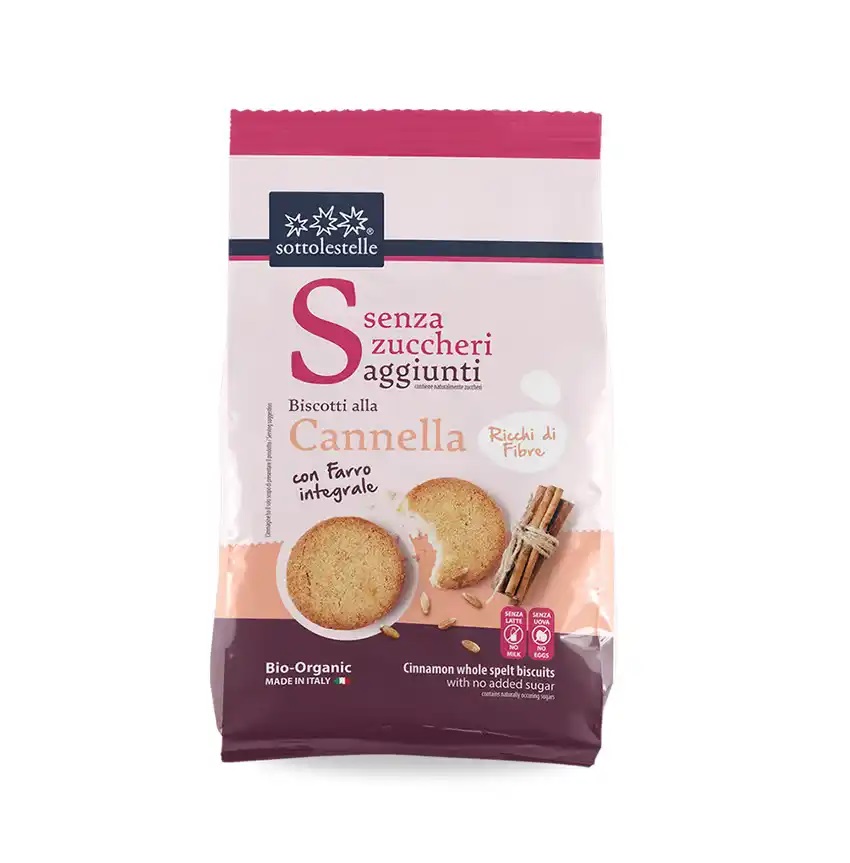 Sottolestelle Organic Cookies With Cinnamon Without ADDED SUGAR 250g