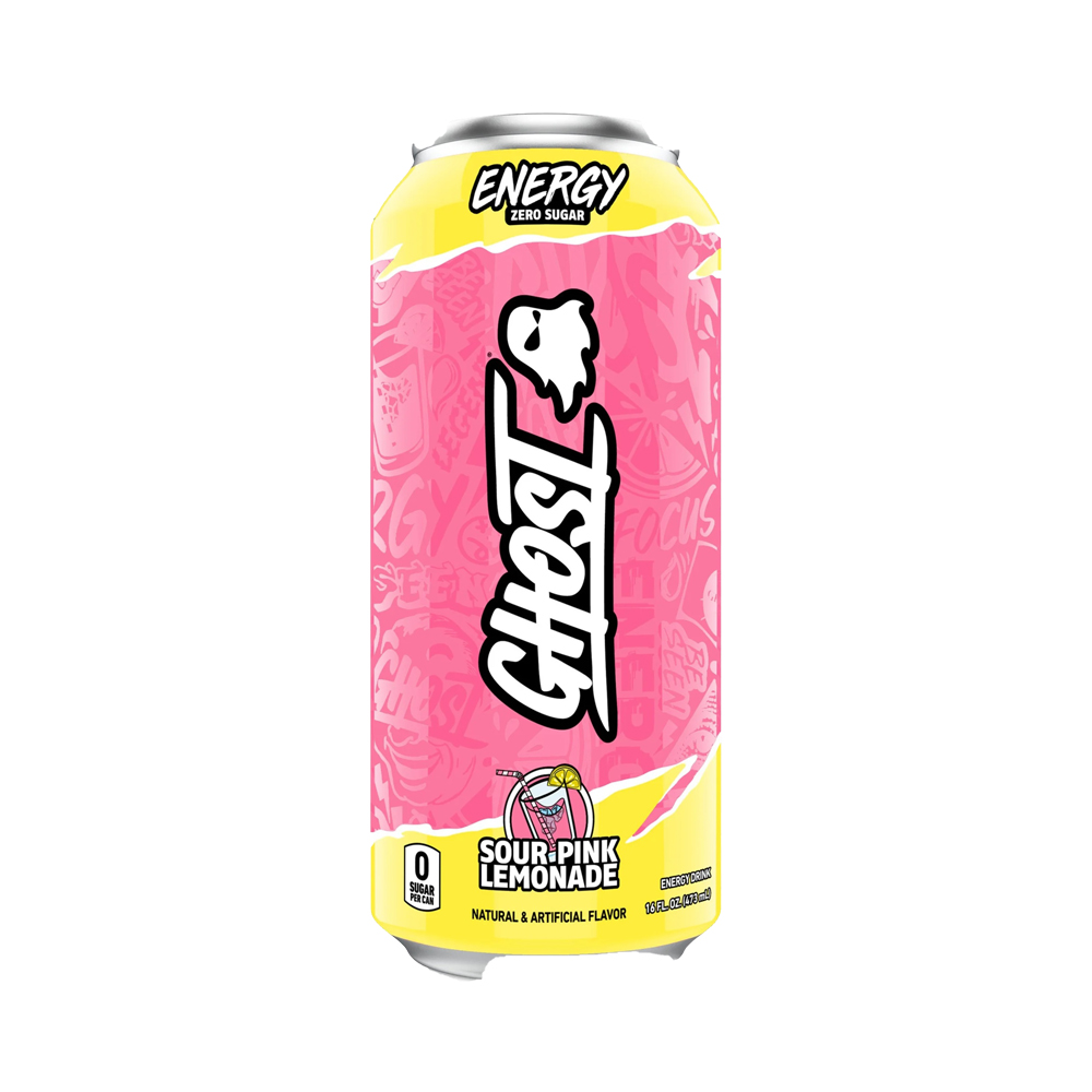 Ghost Energy Drink, Zero Sugar, Sour Pink Lemonade