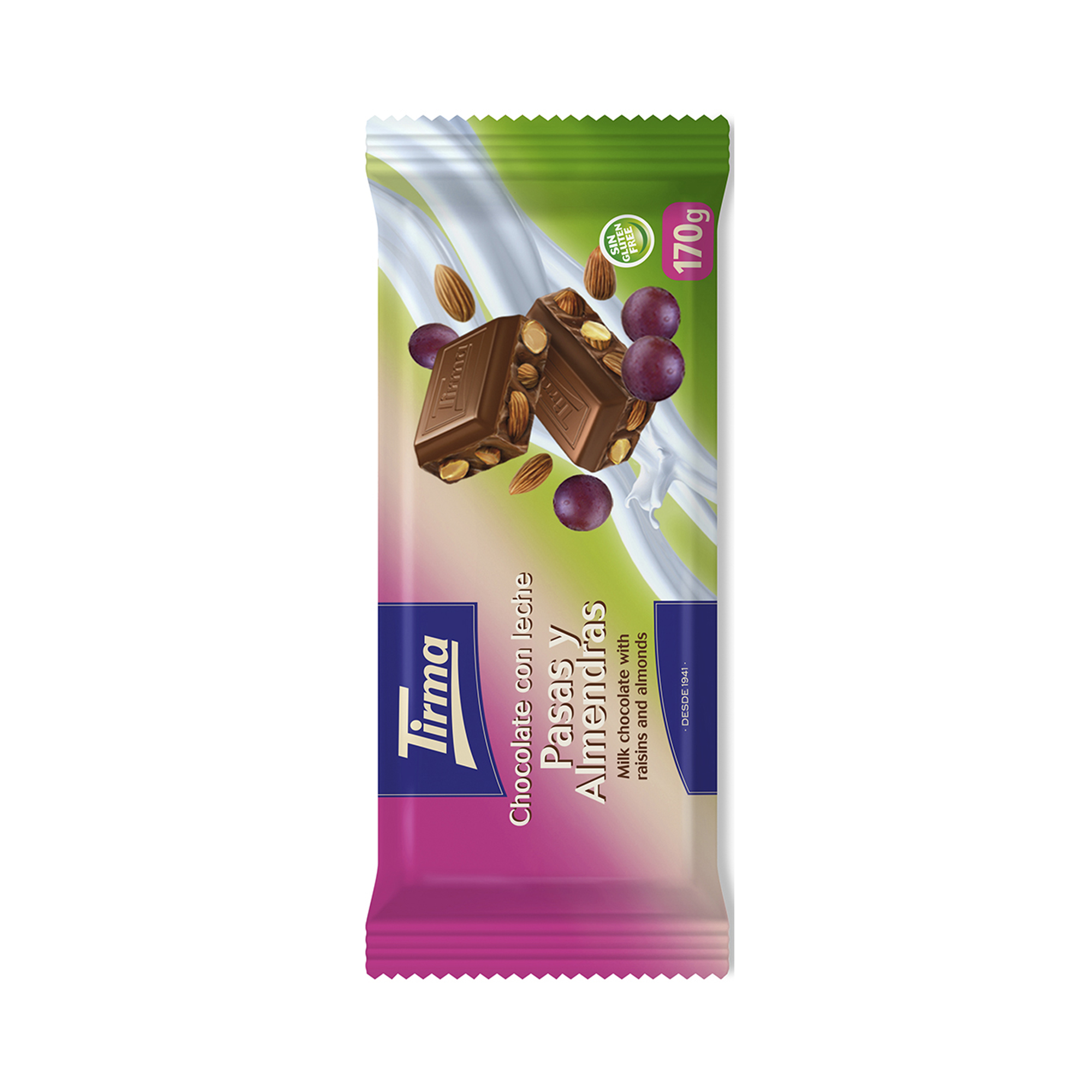 Tirma Milk chocolate with raisins and whole almonds 170g