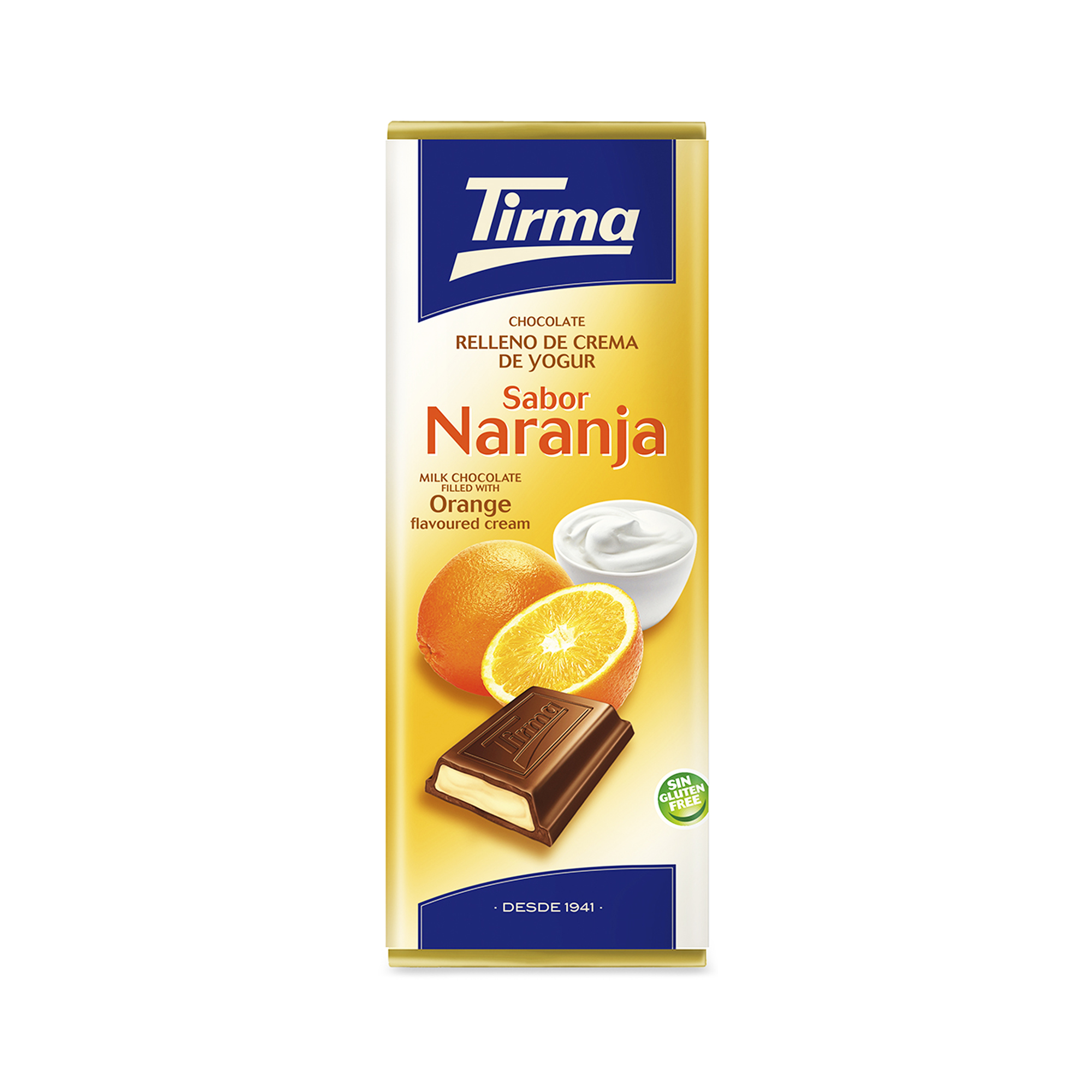 Tirma Milk chocolate filled with orange flavoured yogurt cream 95g