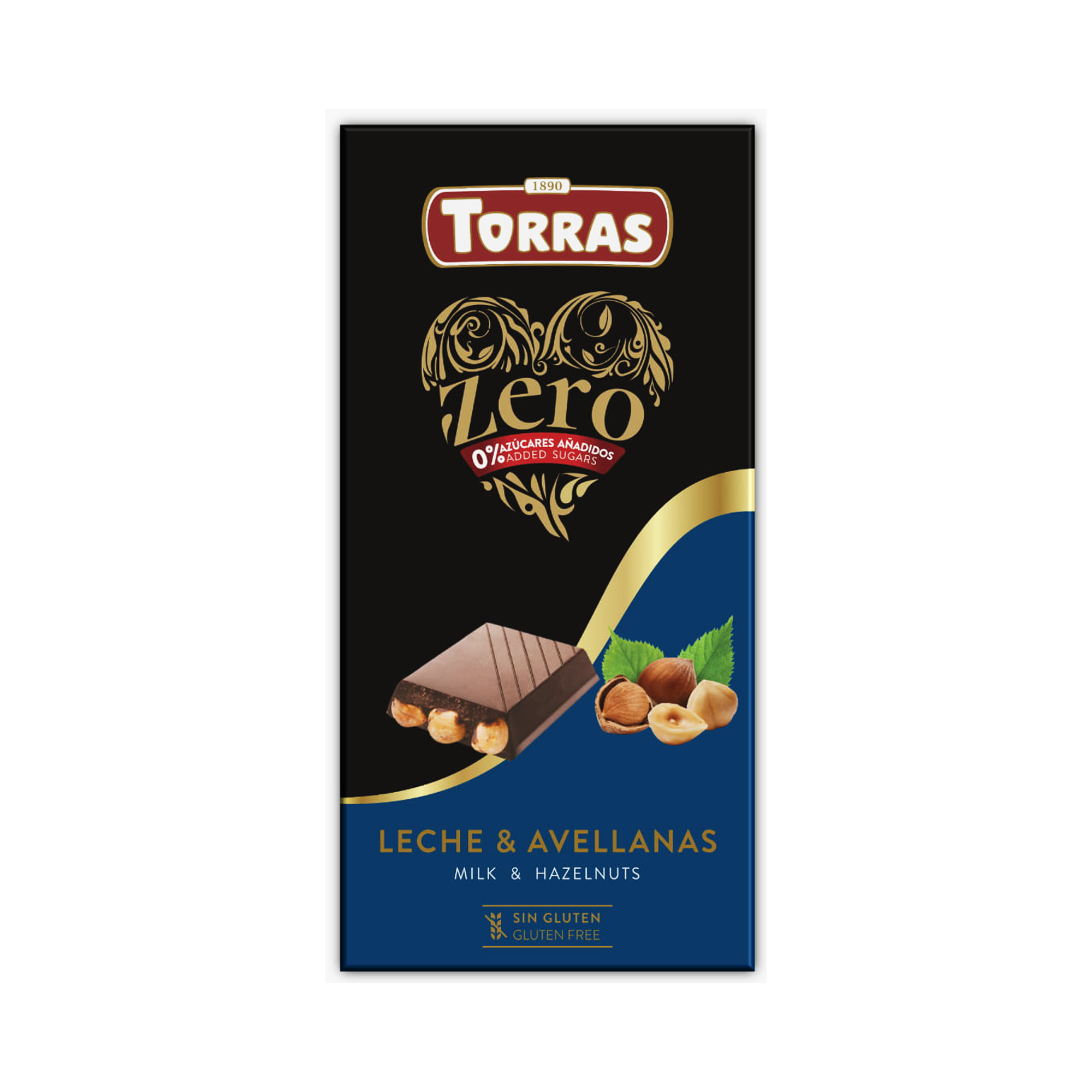 Torras Zero Milk Chocolate and Whole Hazelnuts 150g