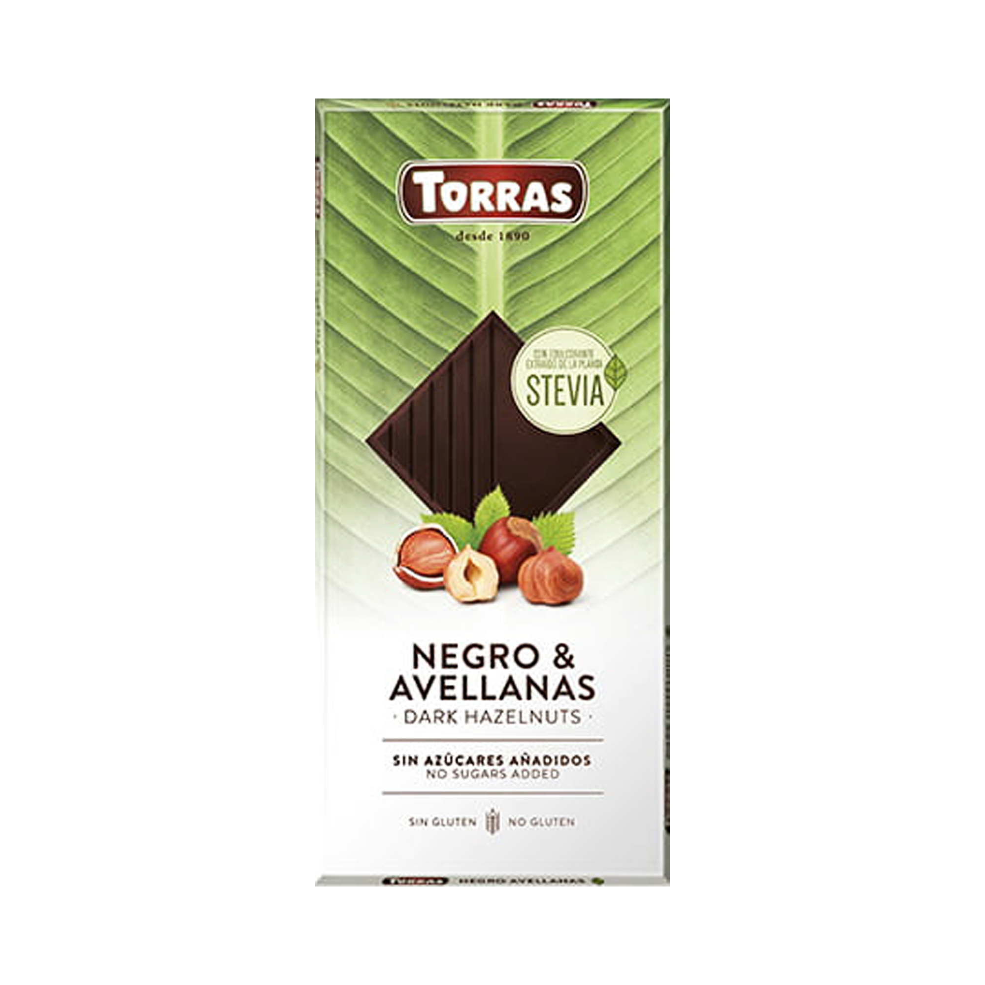 Torras Stevia Dark Chocolate Hazelnut 125g