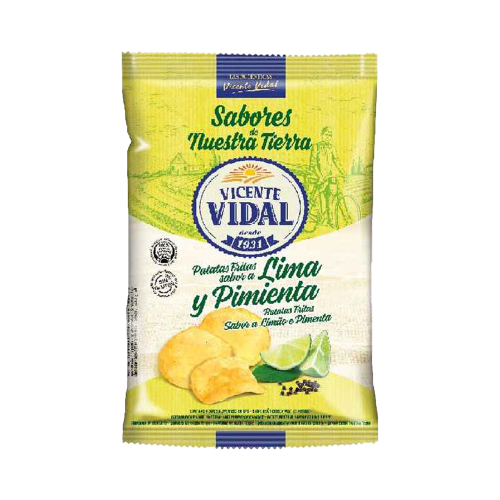 Vidal Chips With Lime And Black Pepper Flavor 130 g