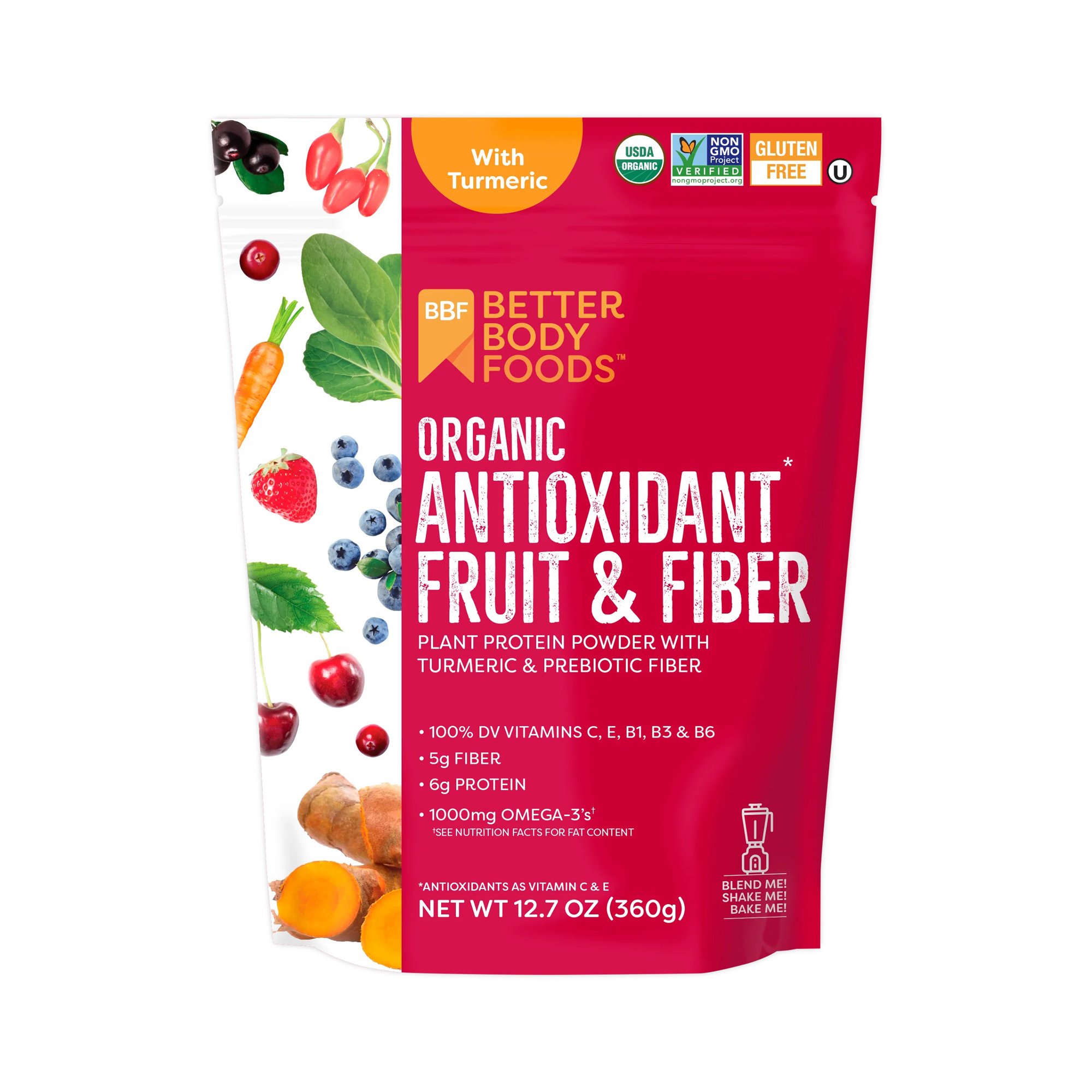 Better Body Food ORGANIC ANTIOXIDANT FRUIT AND FIBER BLEND 360g