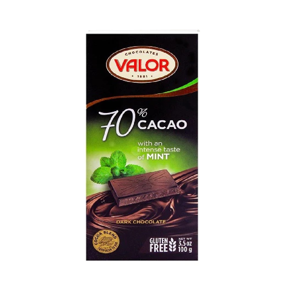 Valor Dark Chocolate 70%, 3.5 Ounce