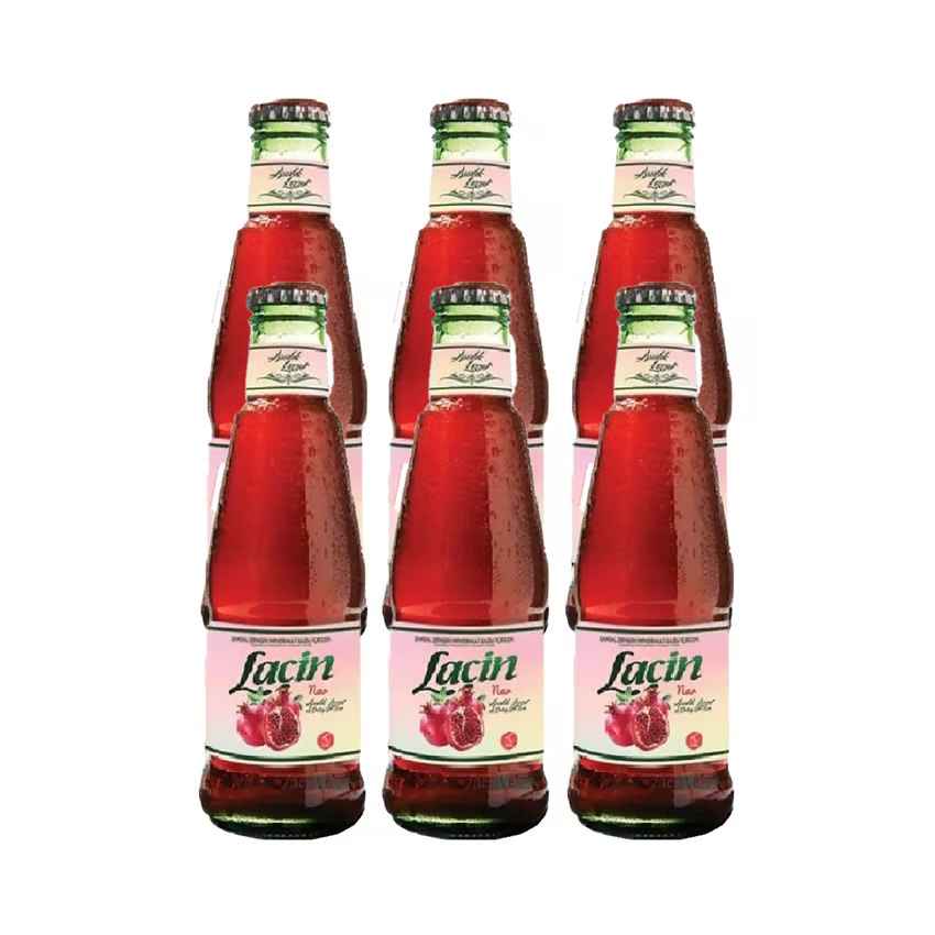 Lacin Sparkling Water, Pomegranate Flavor, 200 ml, 6 pcs